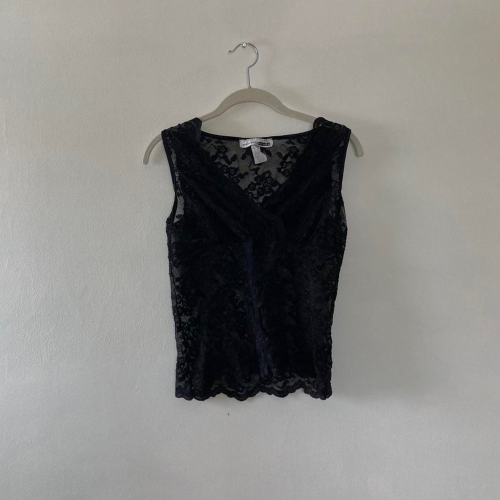vintage black lace lingerie cami top